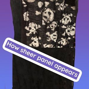 2/$5 Black Scarf - transparent skull/crossbones